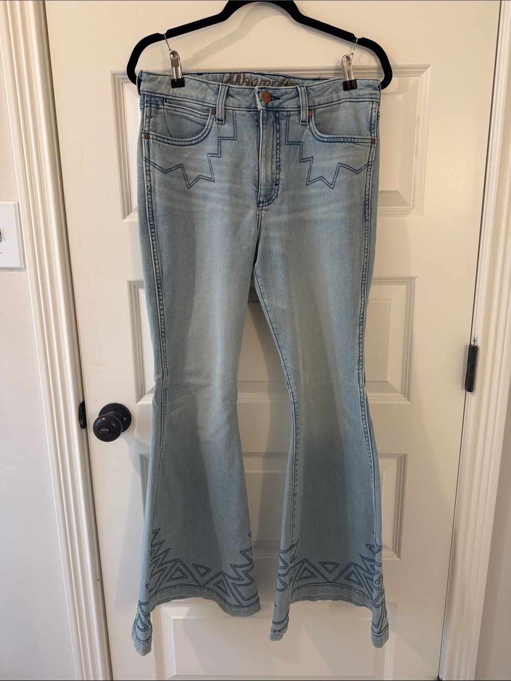 Wrangler Retro Premium High Rise Embellished Trumpet Flare